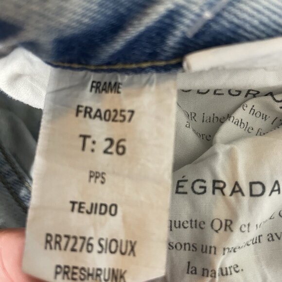 Frame After Jeans Women 26 Le Jane Crop Raw hem Luster Straight Leg wide Boho - Picture 7 of 9